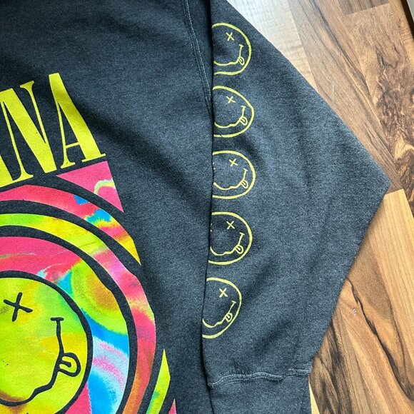 Oversized Nirvana Smiley Face Crewneck Small Medium Large Extra Large XL - Picture 2 of 7